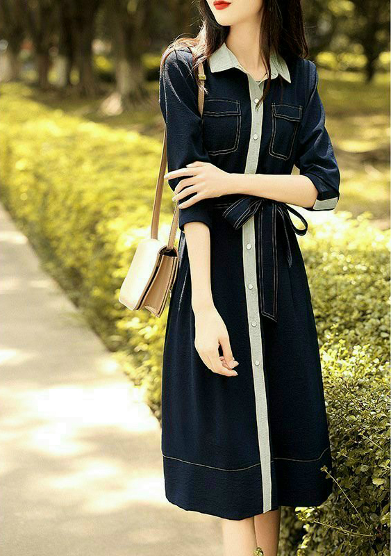 ĐẦM JEAN DENIM DÁNG XÒE PHỐI CỔ TAY LỠ